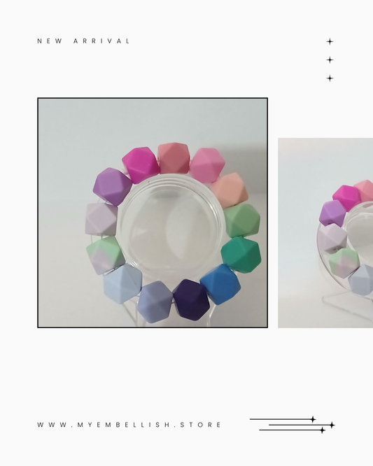 Handmade Multicolored Rubber Pentagon Beaded Bracelets