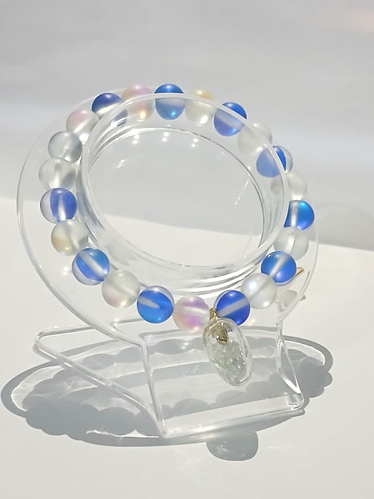 clear colour beads with glow in the dark heart